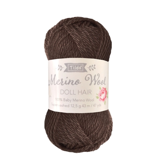 Tilda Puppenhaar Wolle - Doll Hair - Dark-Brown
